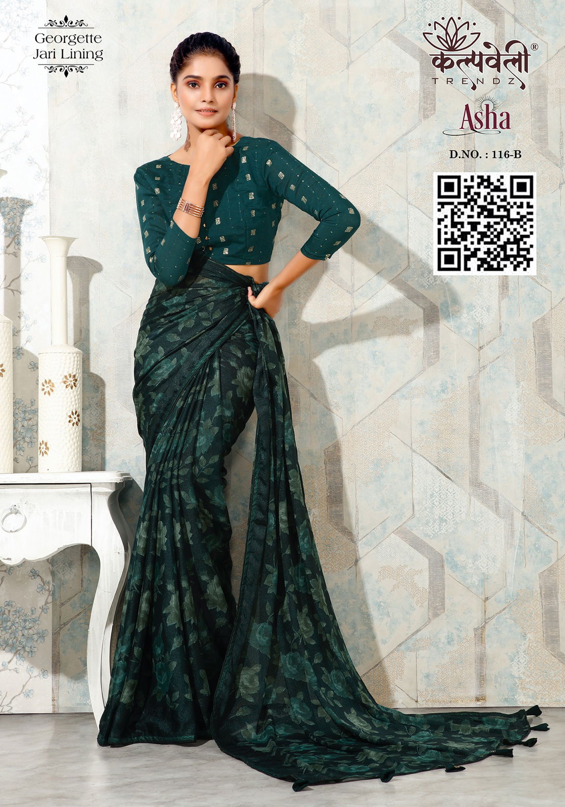 Asha 116 By Kalpatru Georgette jari Lining Designer Sarees Wholesale Online
